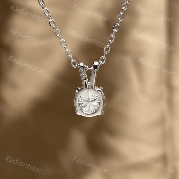 NEW Certified 1ct. t.w. Moissanite Solitare Pendant Necklace - Picture 5 of 6